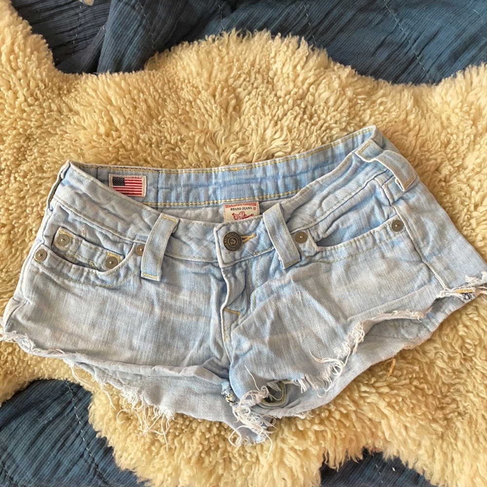 True religion denim cutoff shorts